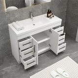 Everest Freestanding Bathroom Vanity with Acrylic Sink, Doors & Drawers