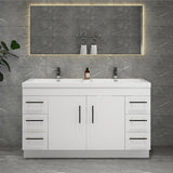 Everest Freestanding Bathroom Vanity with Acrylic Sink, Doors & Drawers