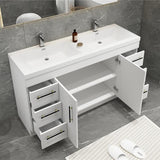 Everest Freestanding Bathroom Vanity with Acrylic Sink, Doors & Drawers