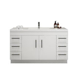 Everest Freestanding Bathroom Vanity with Acrylic Sink, Doors & Drawers