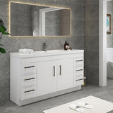 Everest Freestanding Bathroom Vanity with Acrylic Sink, Doors & Drawers