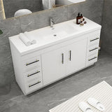 Everest Freestanding Bathroom Vanity with Acrylic Sink, Doors & Drawers