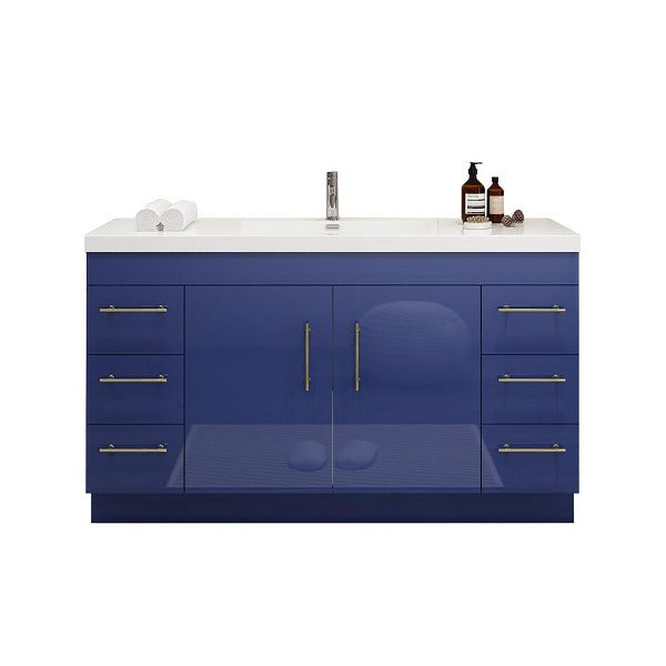 Everest Freestanding Bathroom Vanity with Acrylic Sink, Doors & Drawers