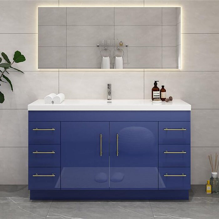 Everest Freestanding Bathroom Vanity with Acrylic Sink, Doors & Drawers