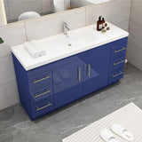 Everest Freestanding Bathroom Vanity with Acrylic Sink, Doors & Drawers