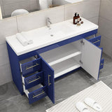 Everest Freestanding Bathroom Vanity with Acrylic Sink, Doors & Drawers