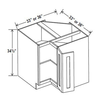 Easy Reach Base Cabinet - 36"W x 34-1/2"H x 24"D - Grey Shaker Cabinet - RTA