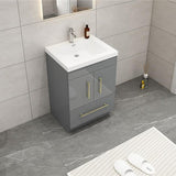 Everest Freestanding Bathroom Vanity with Acrylic Sink, Doors & Drawers