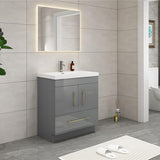 Everest Freestanding Bathroom Vanity with Acrylic Sink, Doors & Drawers