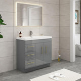 Everest Freestanding Bathroom Vanity with Acrylic Sink, Doors & Drawers