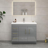 Everest Freestanding Bathroom Vanity with Acrylic Sink, Doors & Drawers