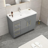 Everest Freestanding Bathroom Vanity with Acrylic Sink, Doors & Drawers