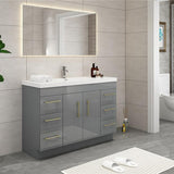 Everest Freestanding Bathroom Vanity with Acrylic Sink, Doors & Drawers