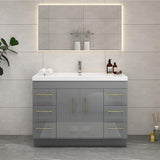 Everest Freestanding Bathroom Vanity with Acrylic Sink, Doors & Drawers