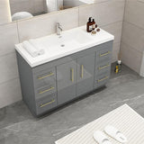 Everest Freestanding Bathroom Vanity with Acrylic Sink, Doors & Drawers