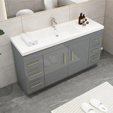 Everest Freestanding Bathroom Vanity with Acrylic Sink, Doors & Drawers