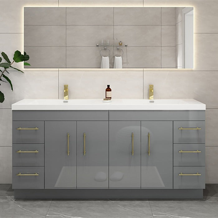 Everest Freestanding Bathroom Vanity with Acrylic Sink, Doors & Drawers