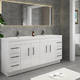 Everest Freestanding Bathroom Vanity with Acrylic Sink, Doors & Drawers