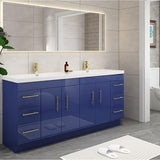 Everest Freestanding Bathroom Vanity with Acrylic Sink, Doors & Drawers