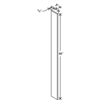 Tall Filler - 3W x 96H x 3/4D -Charleston White - RTA