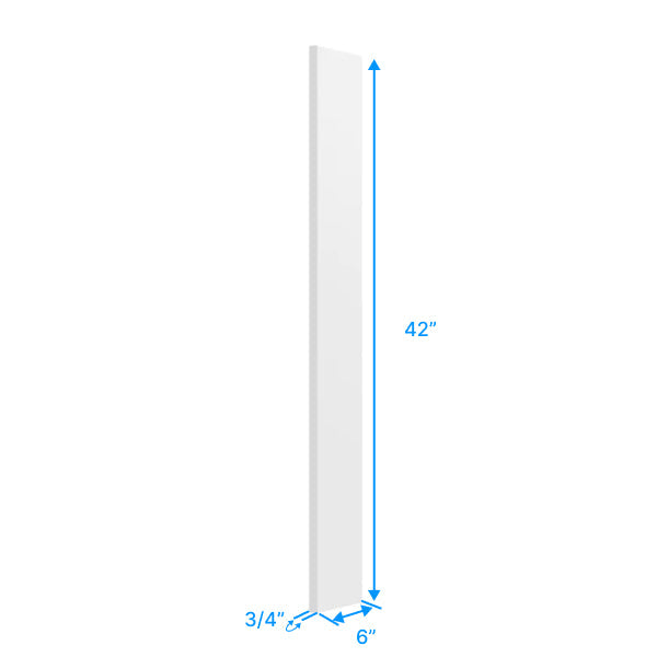 Wall Filler For Cabinets - 6W x 42H x 3/4D - Aria White Shaker