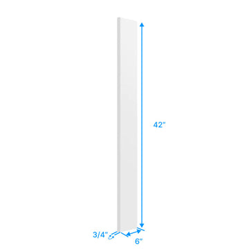 Wall Filler For Cabinets - 6W x 42H x 3/4D - Aria White Shaker