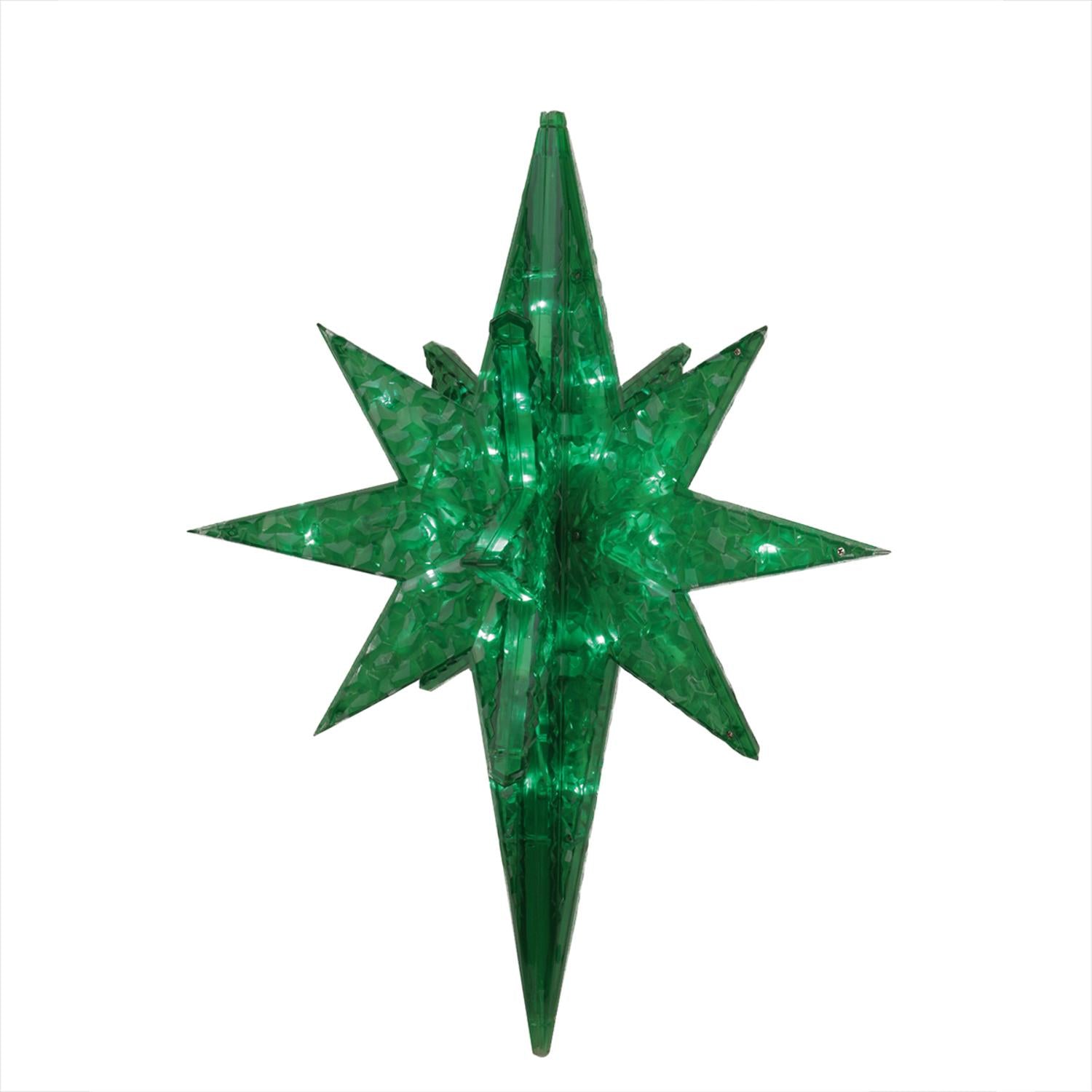 19" LED Lighted Green Twinkling 3D Bethlehem Star Hanging Christmas Decoration