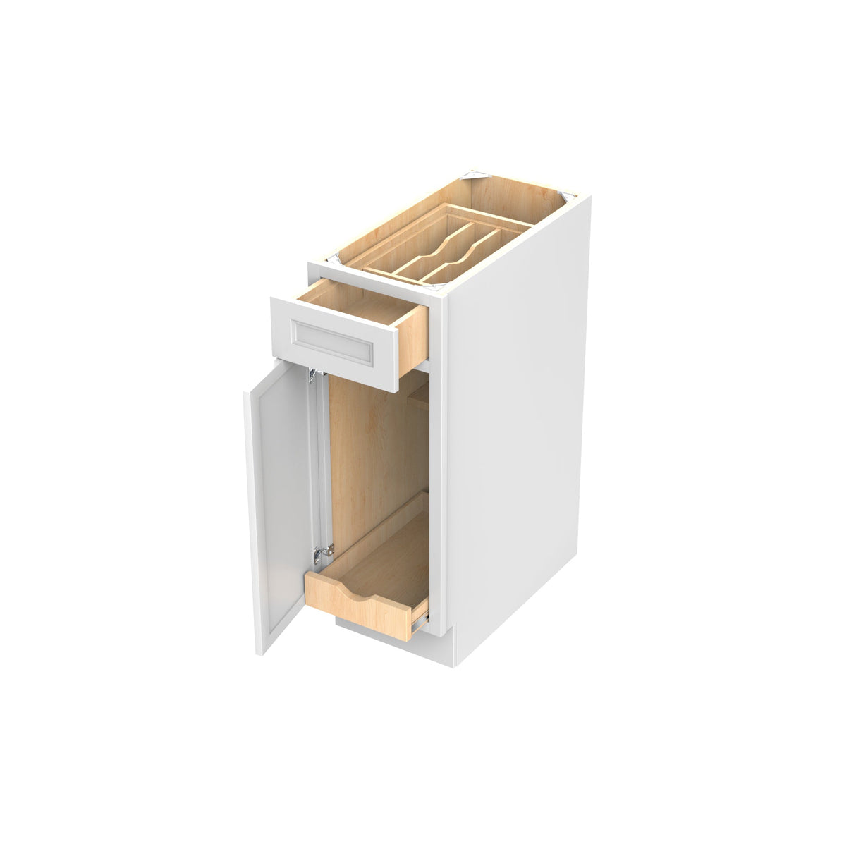 RTA - Fashion White - Single Door & Drawer Base Cabinet | 12"W x 34.5"H x 24"D