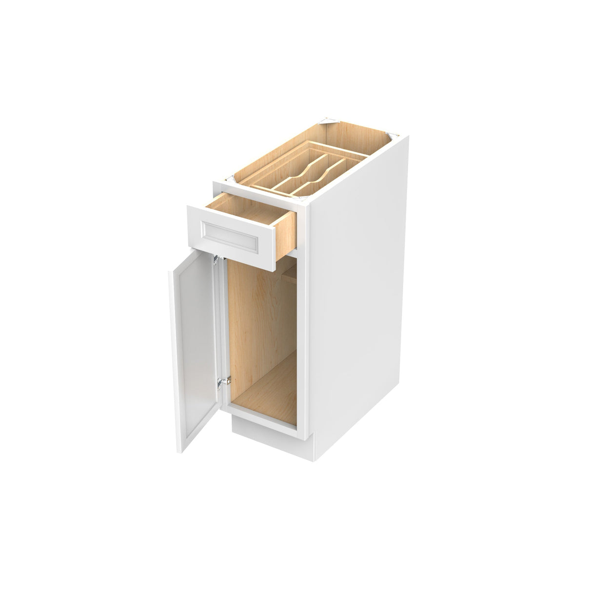 RTA - Fashion White - Single Door & Drawer Base Cabinet | 12"W x 34.5"H x 24"D