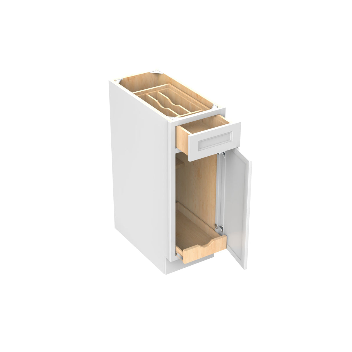 RTA - Fashion White - Single Door & Drawer Base Cabinet | 12"W x 34.5"H x 24"D
