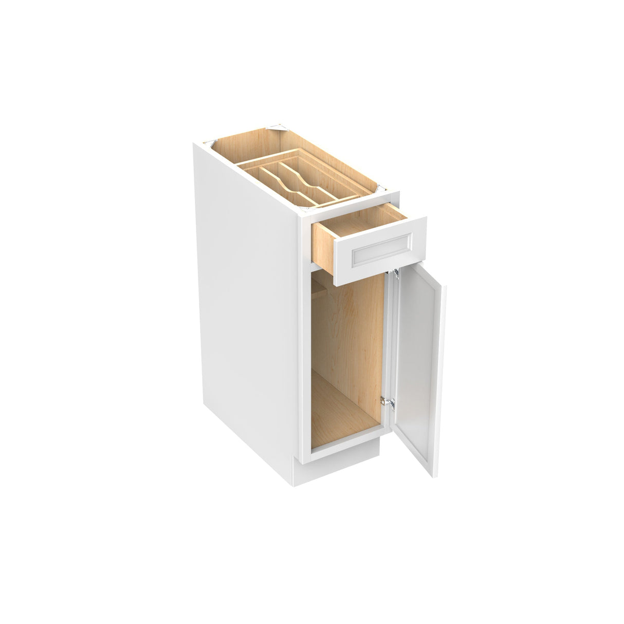 RTA - Fashion White - Single Door & Drawer Base Cabinet | 12"W x 34.5"H x 24"D