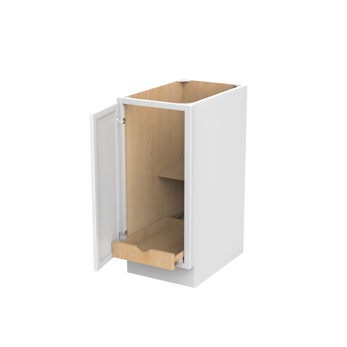 RTA - Fashion White - Single Door & Drawer Base Cabinet | 15"W x 34.5"H x 24"D