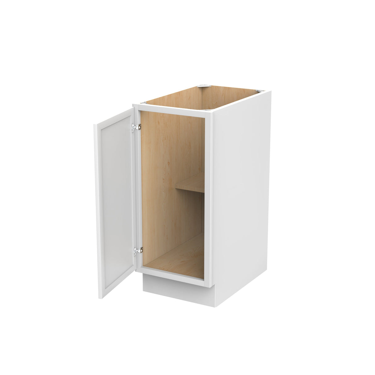 RTA - Fashion White - Single Door & Drawer Base Cabinet | 15"W x 34.5"H x 24"D