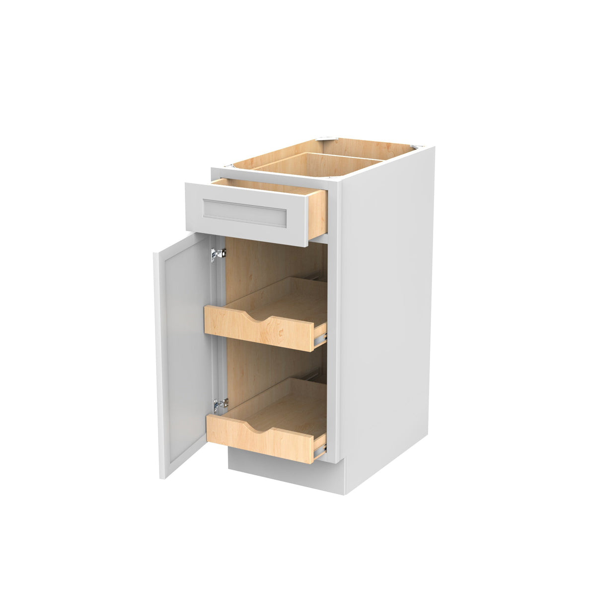 RTA - Fashion White - Single Door & Drawer Base Cabinet | 15"W x 34.5"H x 24"D