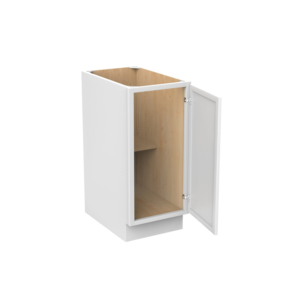RTA - Fashion White - Single Door & Drawer Base Cabinet | 15"W x 34.5"H x 24"D