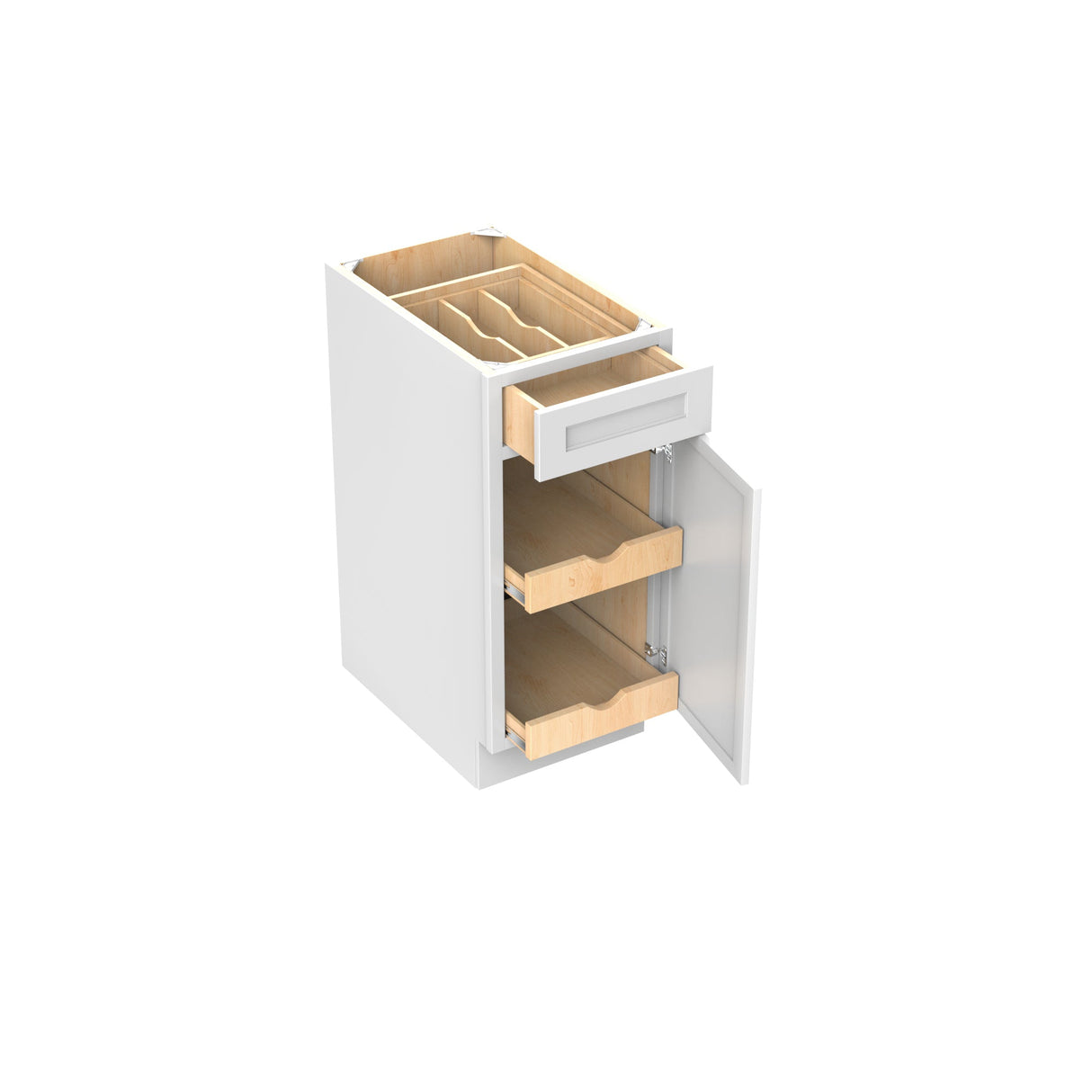 RTA - Fashion White - Single Door & Drawer Base Cabinet | 15"W x 34.5"H x 24"D