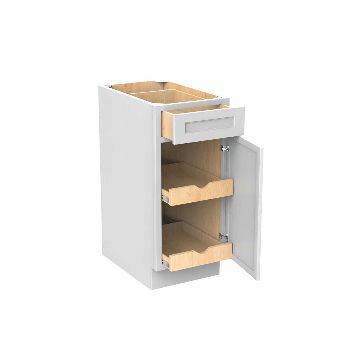 RTA - Fashion White - Single Door & Drawer Base Cabinet | 15"W x 34.5"H x 24"D