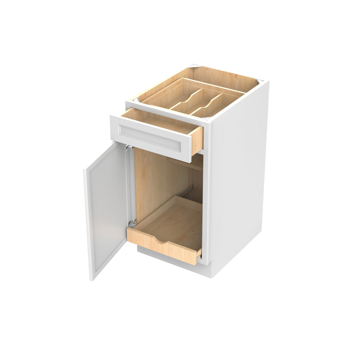 RTA - Fashion White - Single Door & Drawer Base Cabinet | 18"W x 34.5"H x 24"D