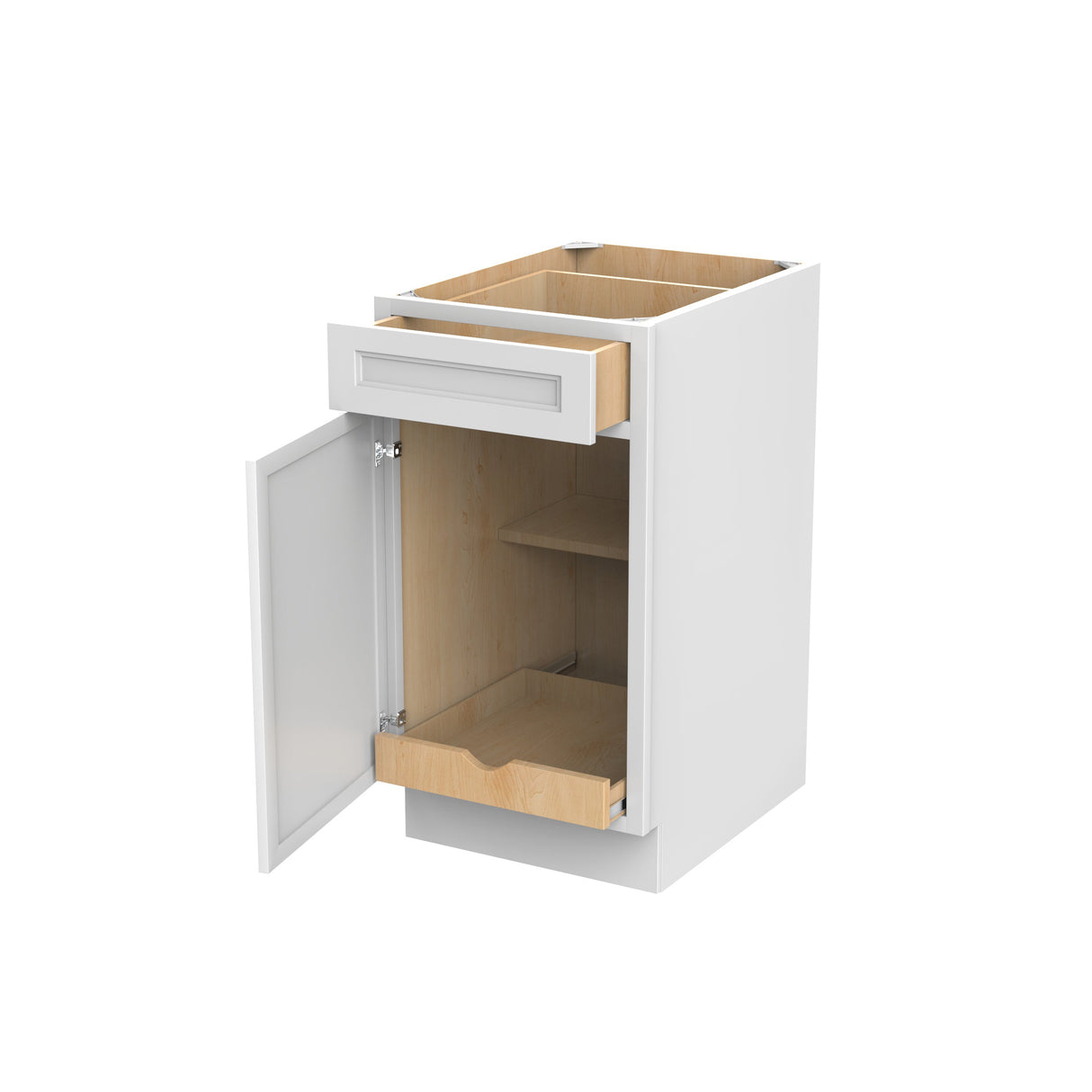 RTA - Fashion White - Single Door & Drawer Base Cabinet | 18"W x 34.5"H x 24"D