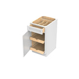 RTA - Fashion White - Single Door & Drawer Base Cabinet | 18"W x 34.5"H x 24"D