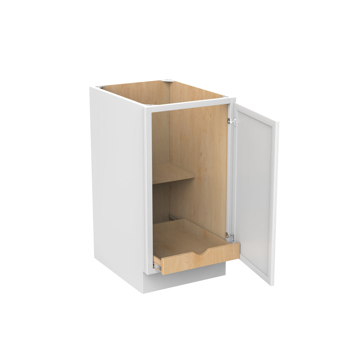 RTA - Fashion White - Single Door & Drawer Base Cabinet | 18"W x 34.5"H x 24"D