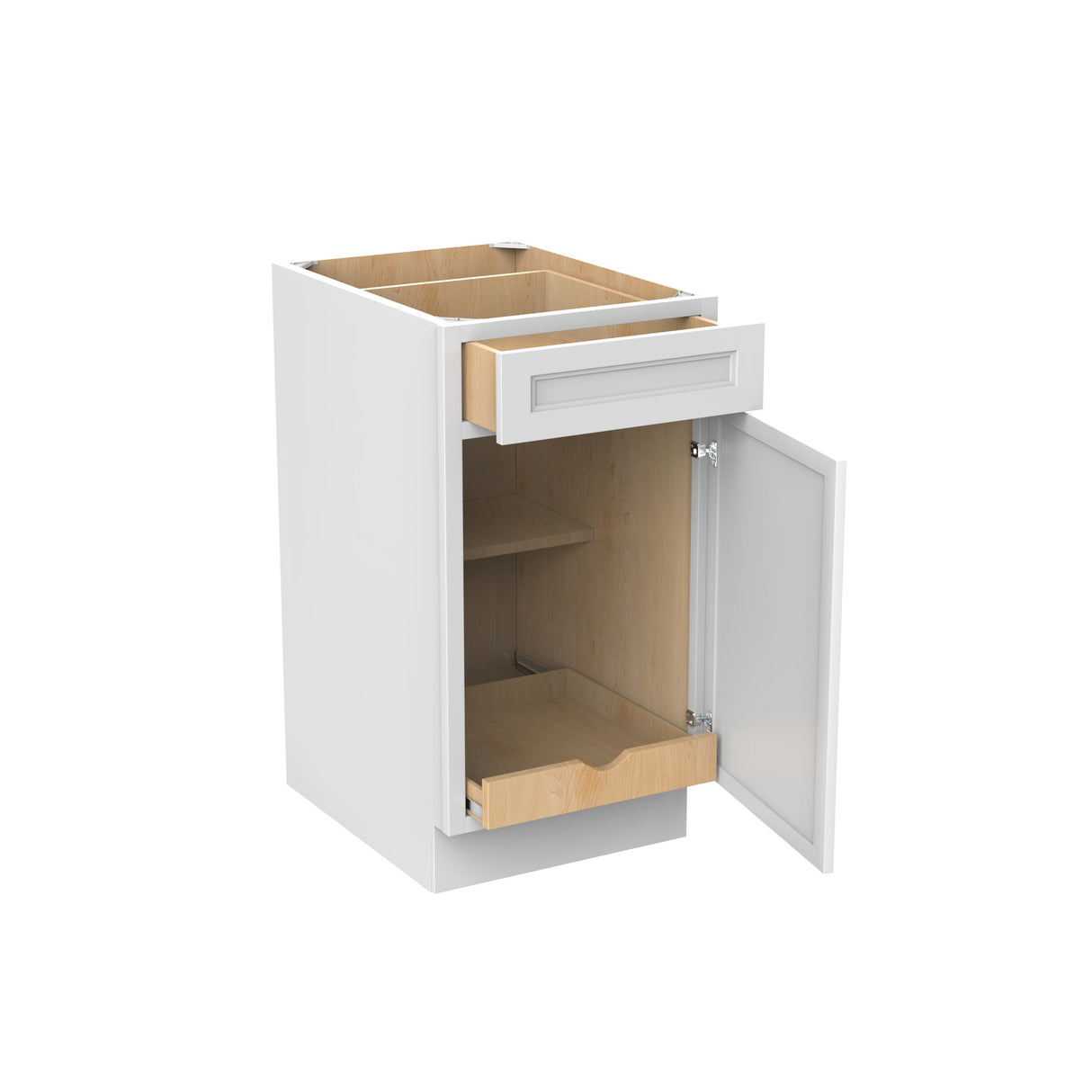 RTA - Fashion White - Single Door & Drawer Base Cabinet | 18"W x 34.5"H x 24"D
