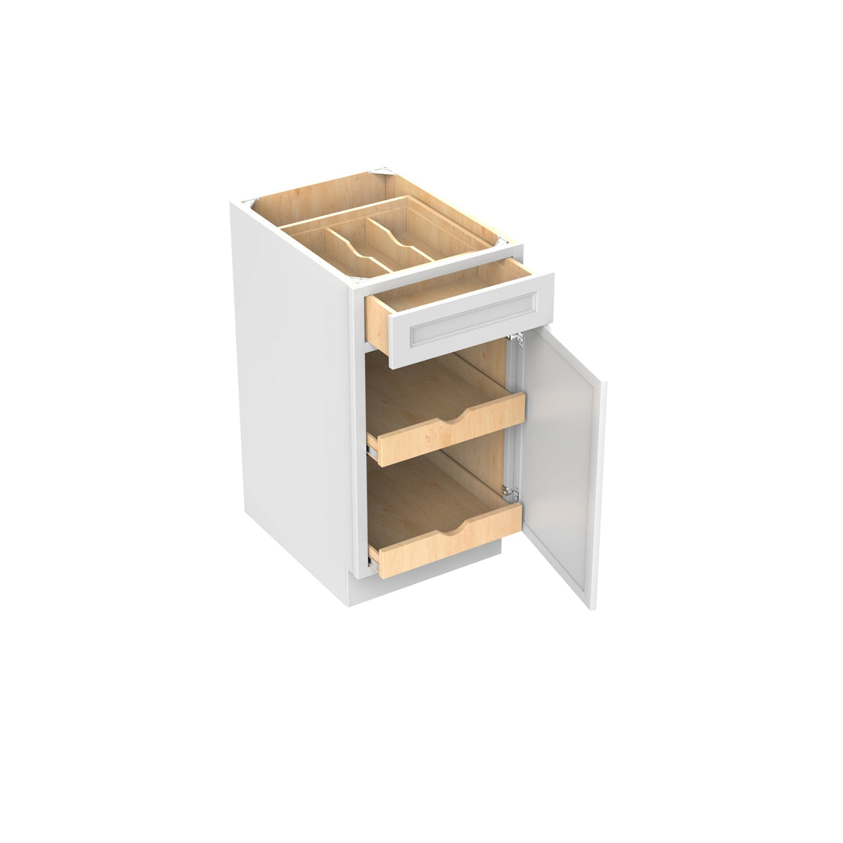 RTA - Fashion White - Single Door & Drawer Base Cabinet | 18"W x 34.5"H x 24"D