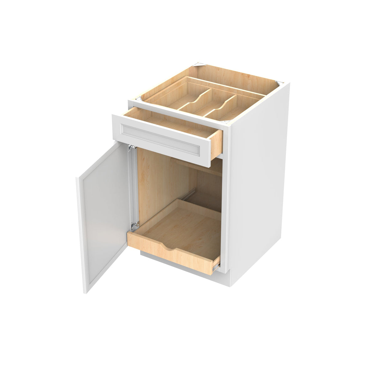 RTA - Fashion White - Single Door & Drawer Base Cabinet | 21"W x 34.5"H x 24"D