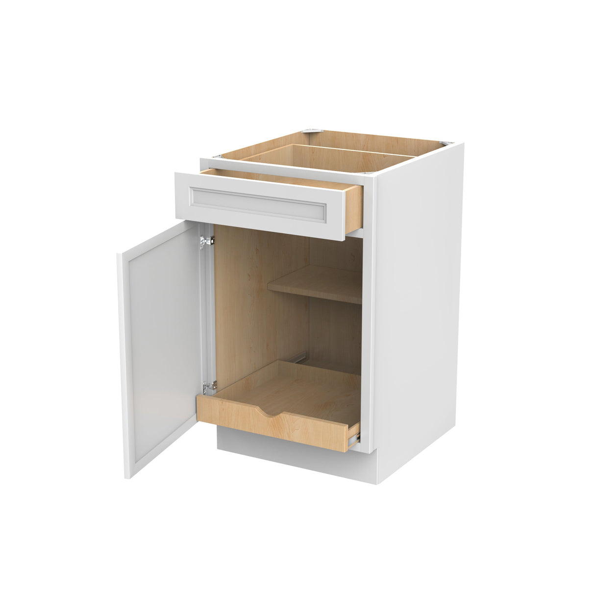 RTA - Fashion White - Single Door & Drawer Base Cabinet | 21"W x 34.5"H x 24"D