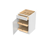 RTA - Fashion White - Single Door & Drawer Base Cabinet | 21"W x 34.5"H x 24"D
