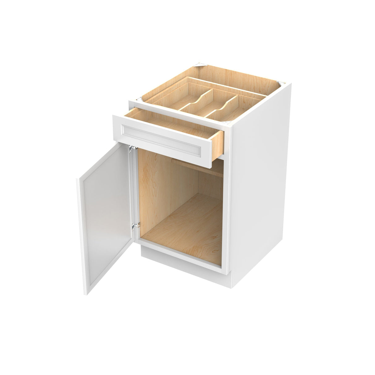 RTA - Fashion White - Single Door & Drawer Base Cabinet | 21"W x 34.5"H x 24"D