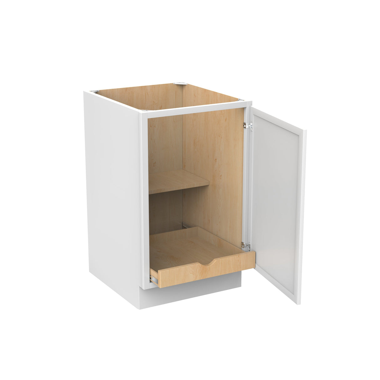 RTA - Fashion White - Single Door & Drawer Base Cabinet | 21"W x 34.5"H x 24"D