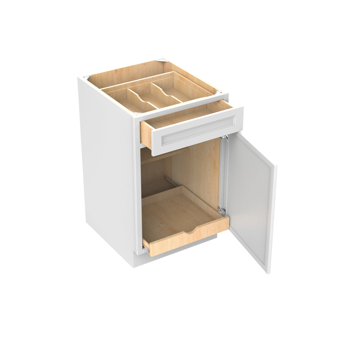 RTA - Fashion White - Single Door & Drawer Base Cabinet | 21"W x 34.5"H x 24"D