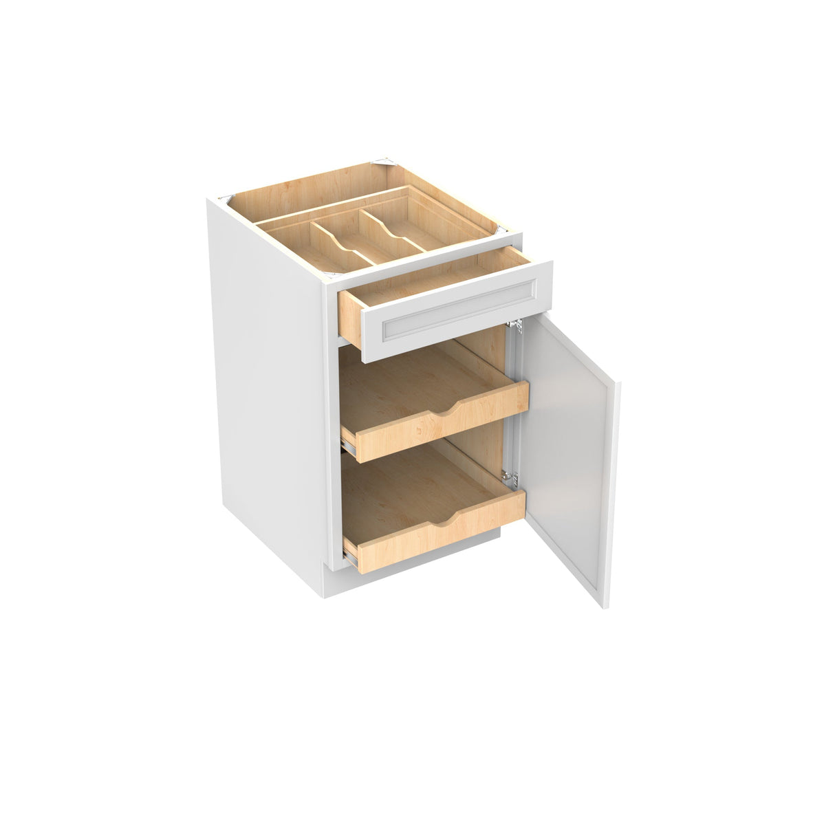 RTA - Fashion White - Single Door & Drawer Base Cabinet | 21"W x 34.5"H x 24"D